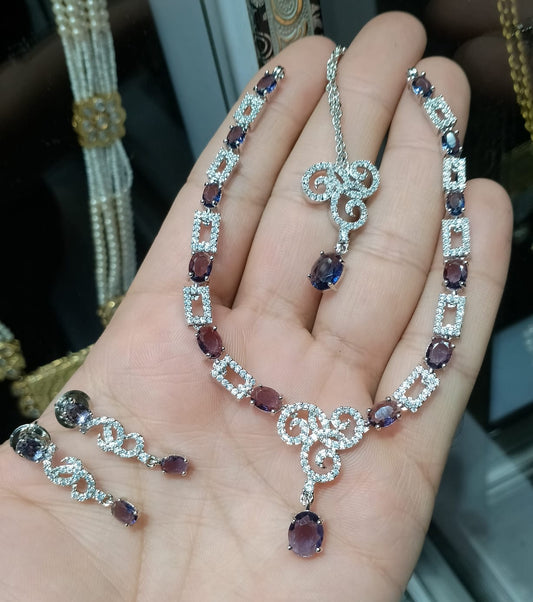 Square side Design New Locket Set Zircon Work Indian Made